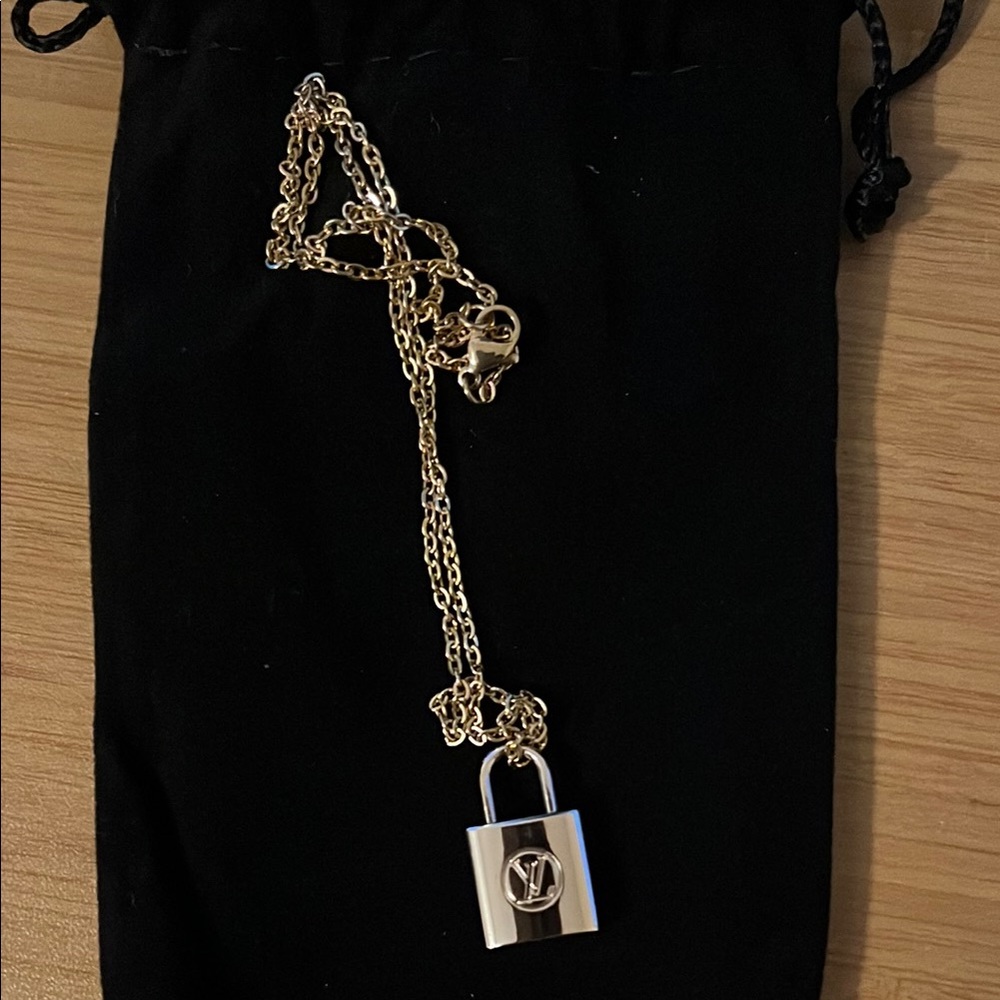 Louis Vuitton Gold Padlock Charm Unbranded Necklace